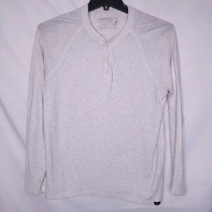 Faherty Henley Shirt Mens Medium White Cloud Cotton Pima